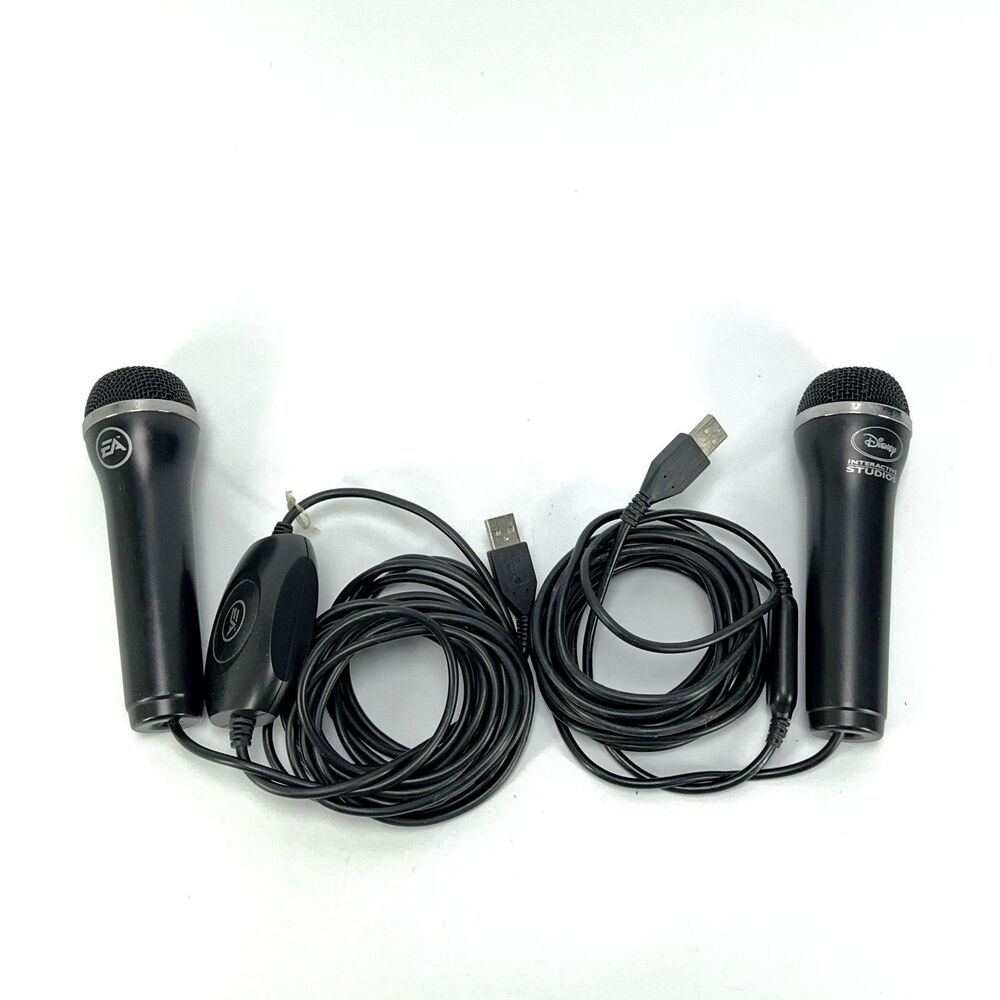 LOT of 2  Disney Interactive Studios & EA USB Microphone Mics Ps3 Xbox 360 PC